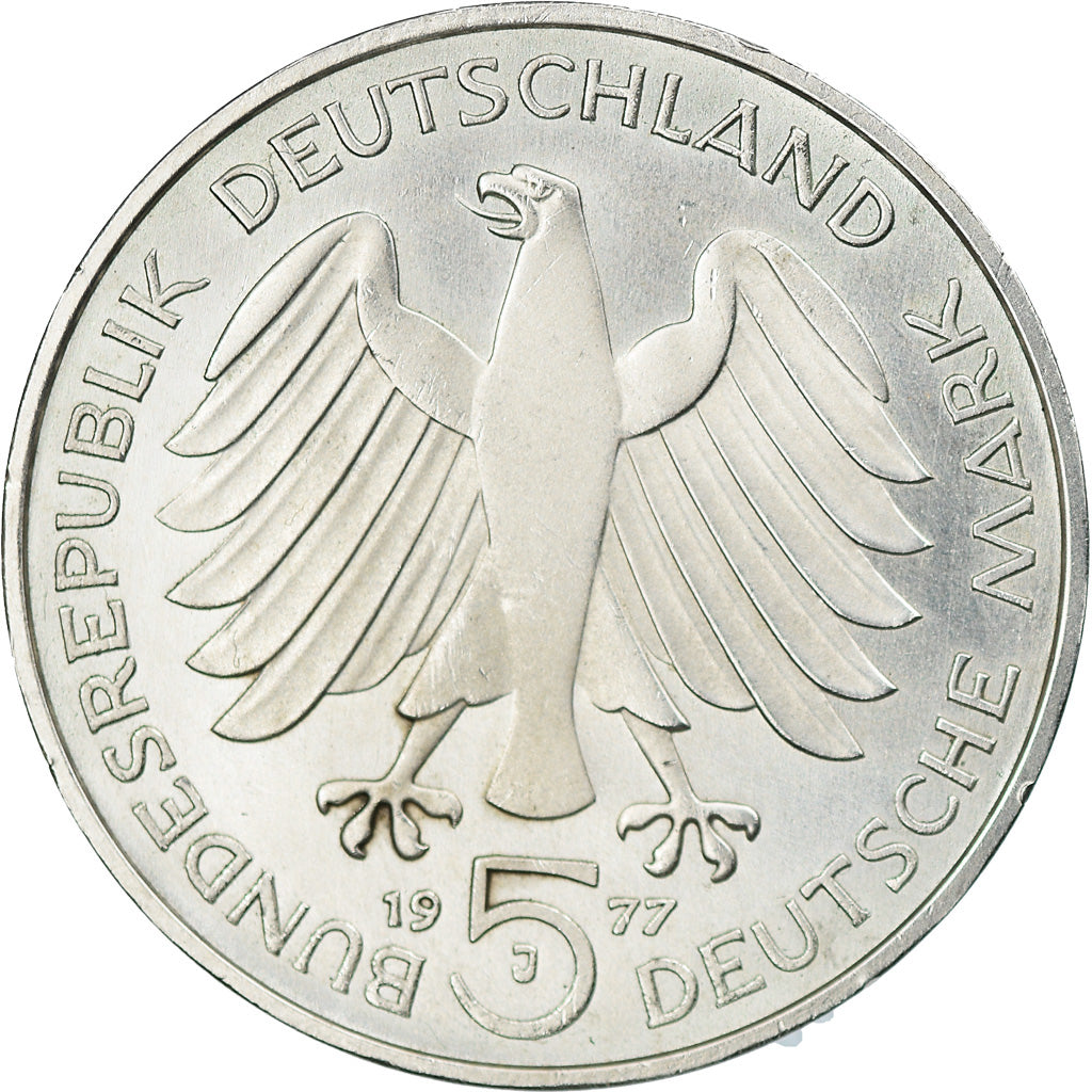 Coin, GERMANY - FEDERAL REPUBLIC, 5 Mark, 1977, Hamburg, Germany, BE, MS(63)