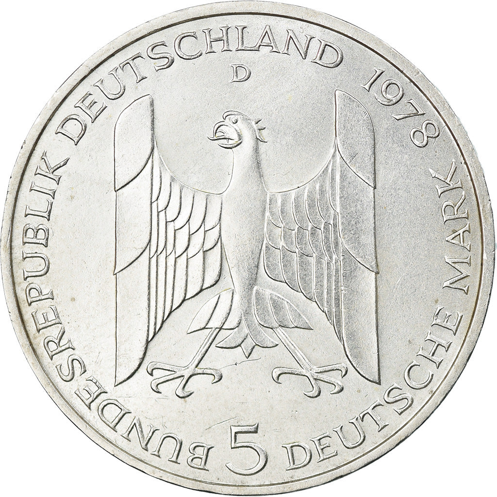 Münze, Bundesrepublik Deutschland, 5 Mark, 1978, Munich, Germany, VZ+, Silber