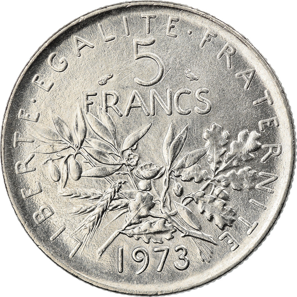 Coin, France, Semeuse, 5 Francs, 1973, Paris, AU(50-53), Nickel Clad