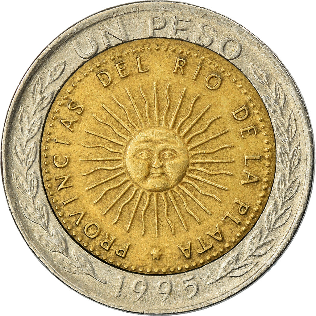 Münze, Argentinien, Peso, 1995, SS+, Bi-Metallic, KM:112.2