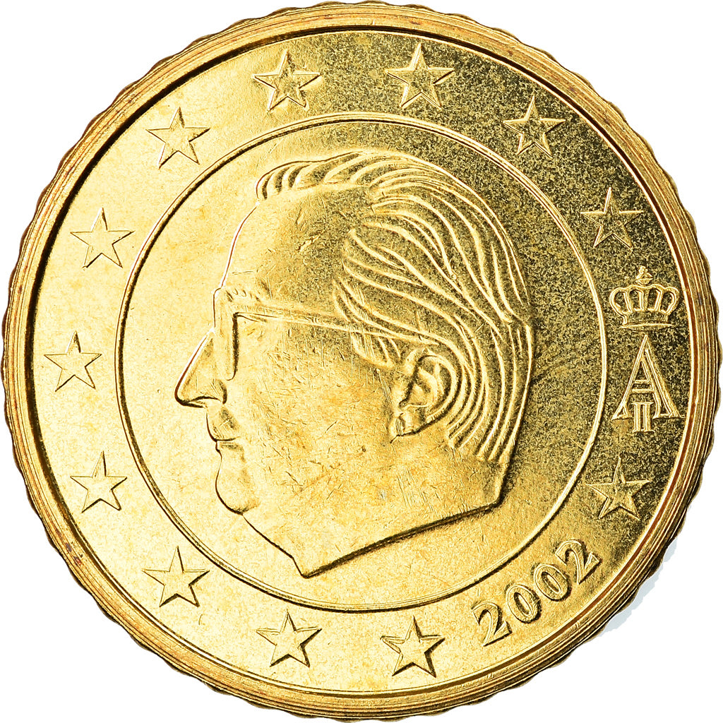 Belgien, 50 Euro Cent, 2002, Brussels, STGL, Messing, KM:229