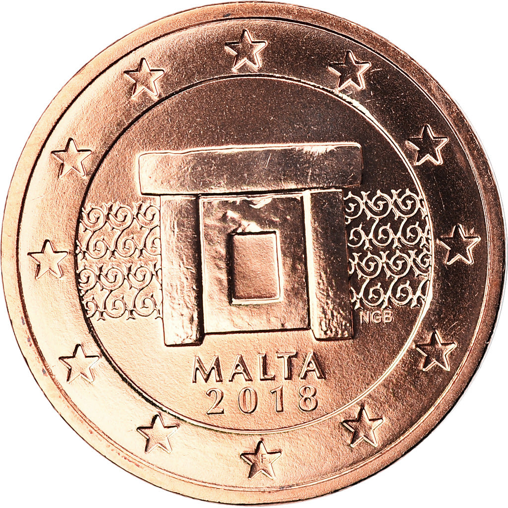 Malta, 2 Euro Cent, 2018, MS(65-70), Copper Plated Steel, KM:New