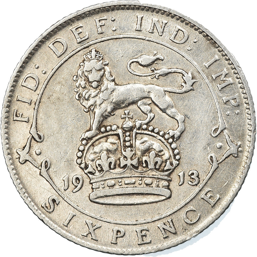 Coin, Great Britain, George V, 6 Pence, 1913, EF(40-45), Silver, KM:815