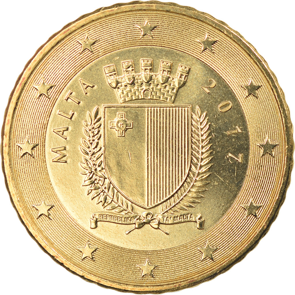 Malta, 50 Euro Cent, 2017, VZ, Messing, KM:New