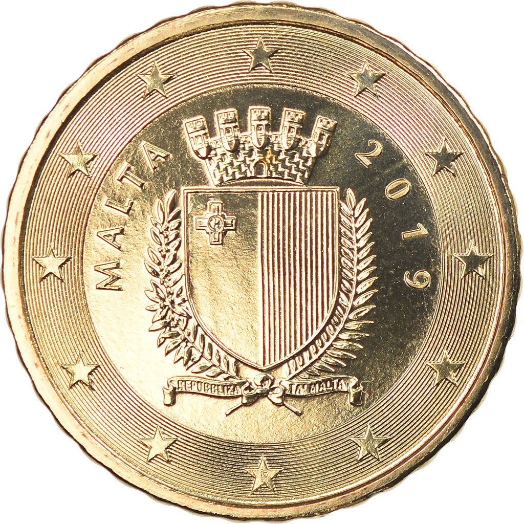 Malta, 10 Euro Cent, 2019, MS(65-70), Brass, KM:New