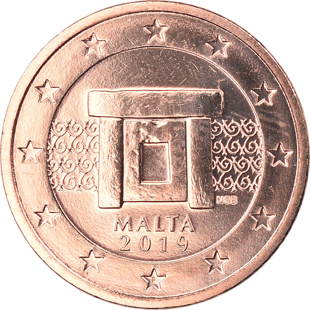 Malta, Euro Cent, 2019, MS(65-70), Copper Plated Steel, KM:New