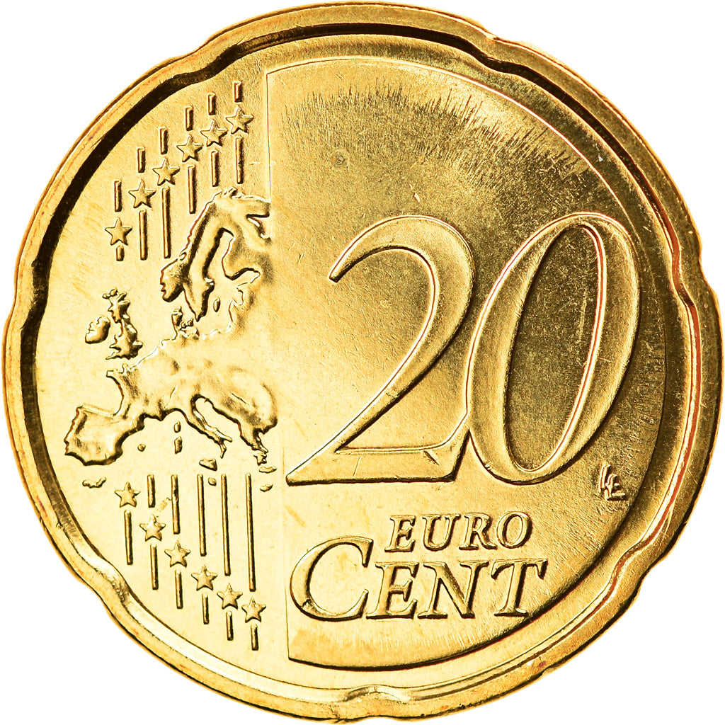 Finland, 20 Euro Cent, 2010, Vantaa, MS(63), Brass, KM:127
