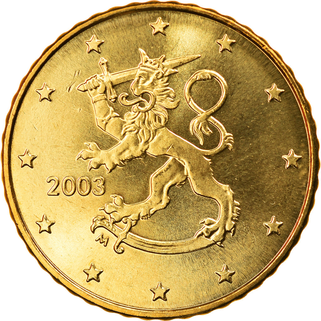 Finlandia, 50 Euro Cent, 2003, Vantaa, FDC, Latón, KM:103