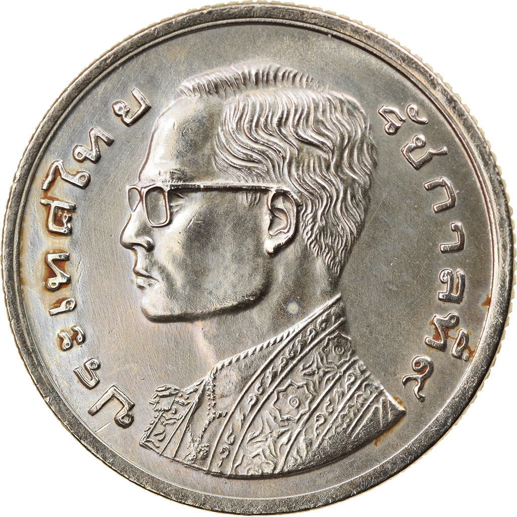 Coin, Thailand, Rama IX, Baht, 1977, AU(55-58), Copper-nickel, KM:110