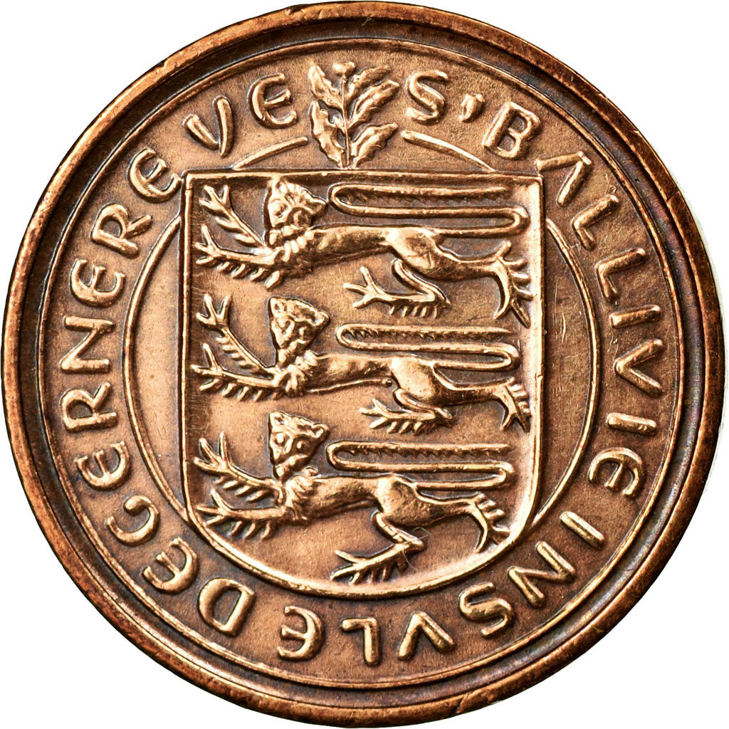 Coin, Guernsey, Elizabeth II, 1/2 New Penny, 1971, AU(50-53), Bronze, KM:20
