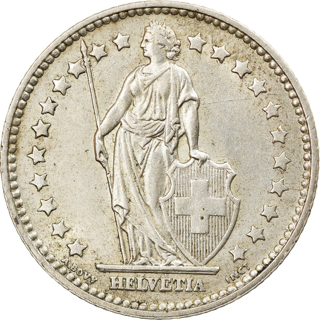 Coin, Switzerland, Franc, 1958, Bern, EF(40-45), Silver, KM:24