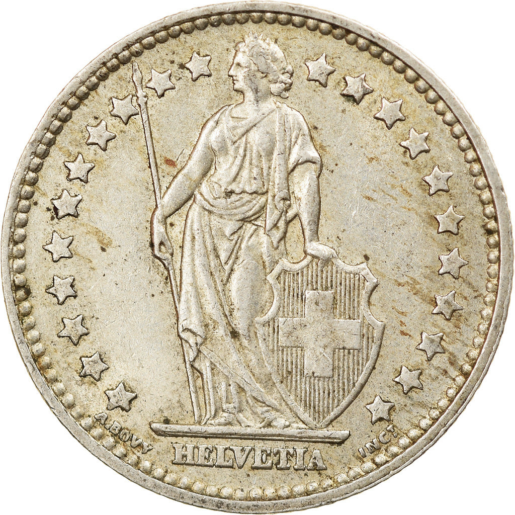 Coin, Switzerland, Franc, 1958, Bern, EF(40-45), Silver, KM:24