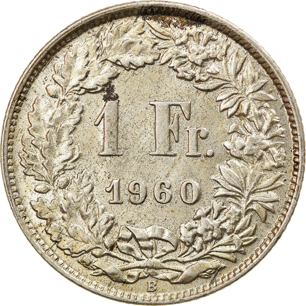 Coin, Switzerland, Franc, 1960, Bern, EF(40-45), Silver, KM:24