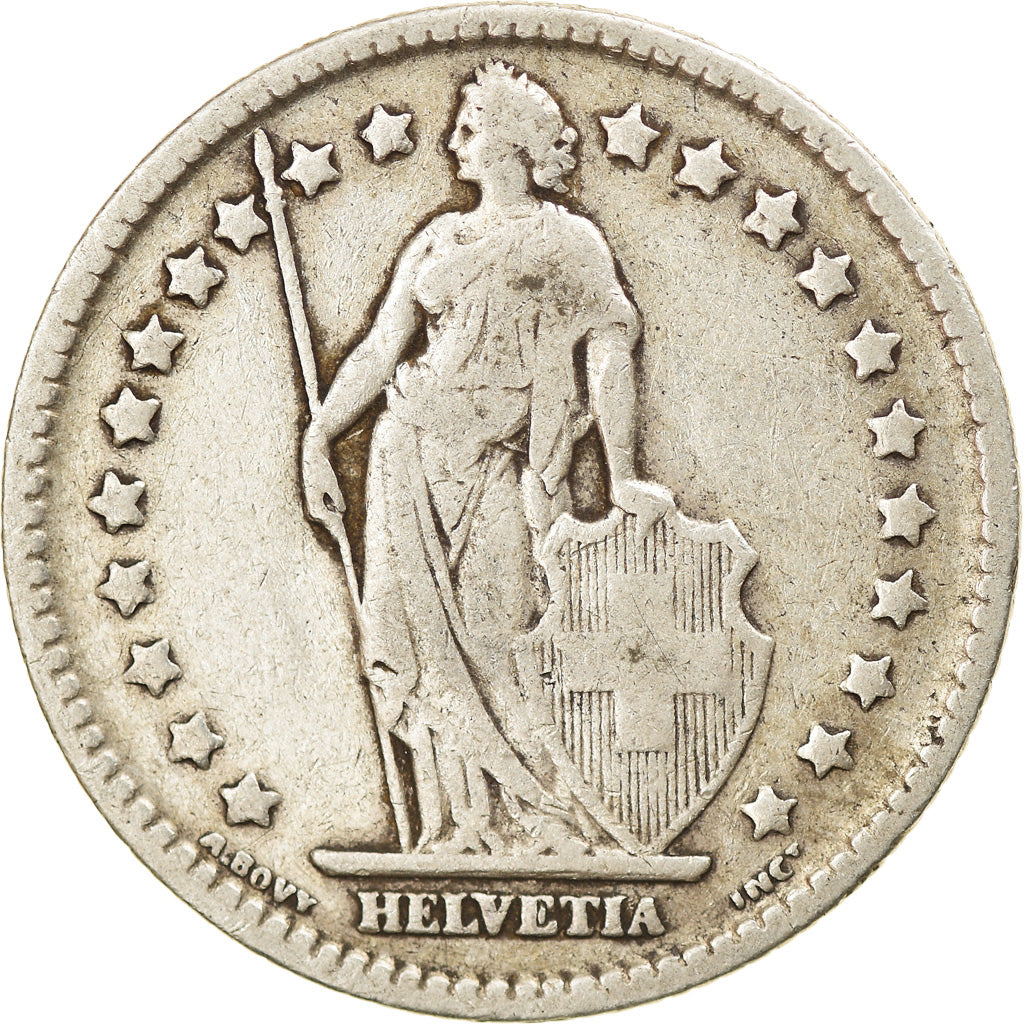 Coin, Switzerland, Franc, 1910, Bern, VF(30-35), Silver, KM:24