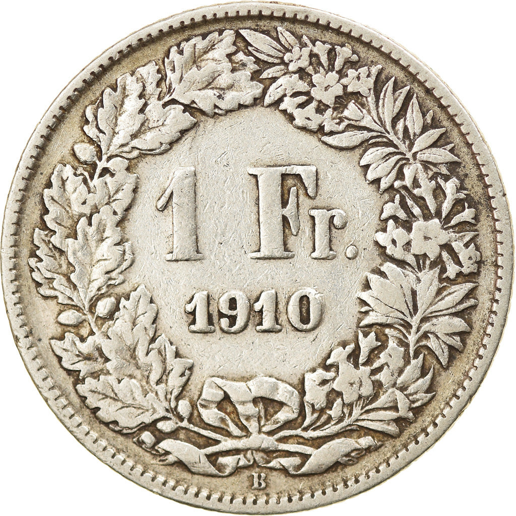 Coin, Switzerland, Franc, 1910, Bern, VF(30-35), Silver, KM:24