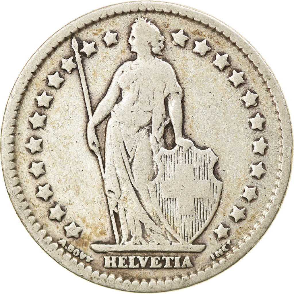 Coin, Switzerland, Franc, 1912, Bern, VF(30-35), Silver, KM:24