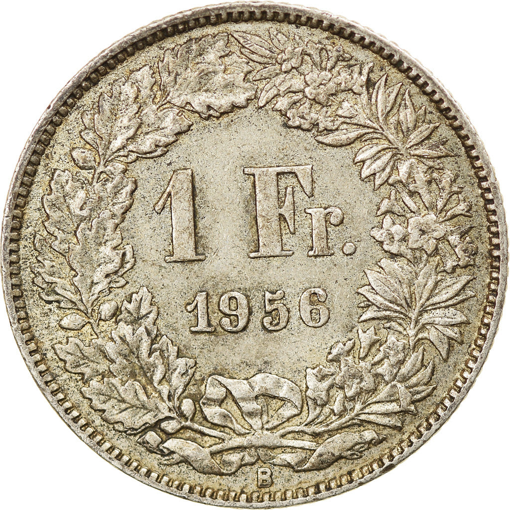 Coin, Switzerland, Franc, 1956, Bern, EF(40-45), Silver, KM:24
