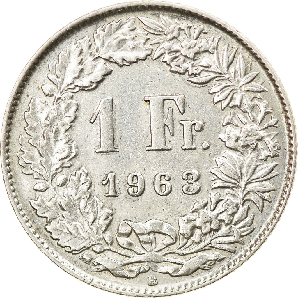 Coin, Switzerland, Franc, 1963, Bern, AU(50-53), Silver, KM:24