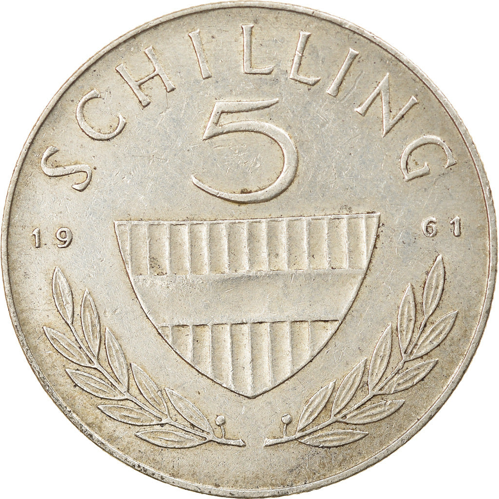 Coin, Austria, 5 Schilling, 1961, EF(40-45), Silver, KM:2889