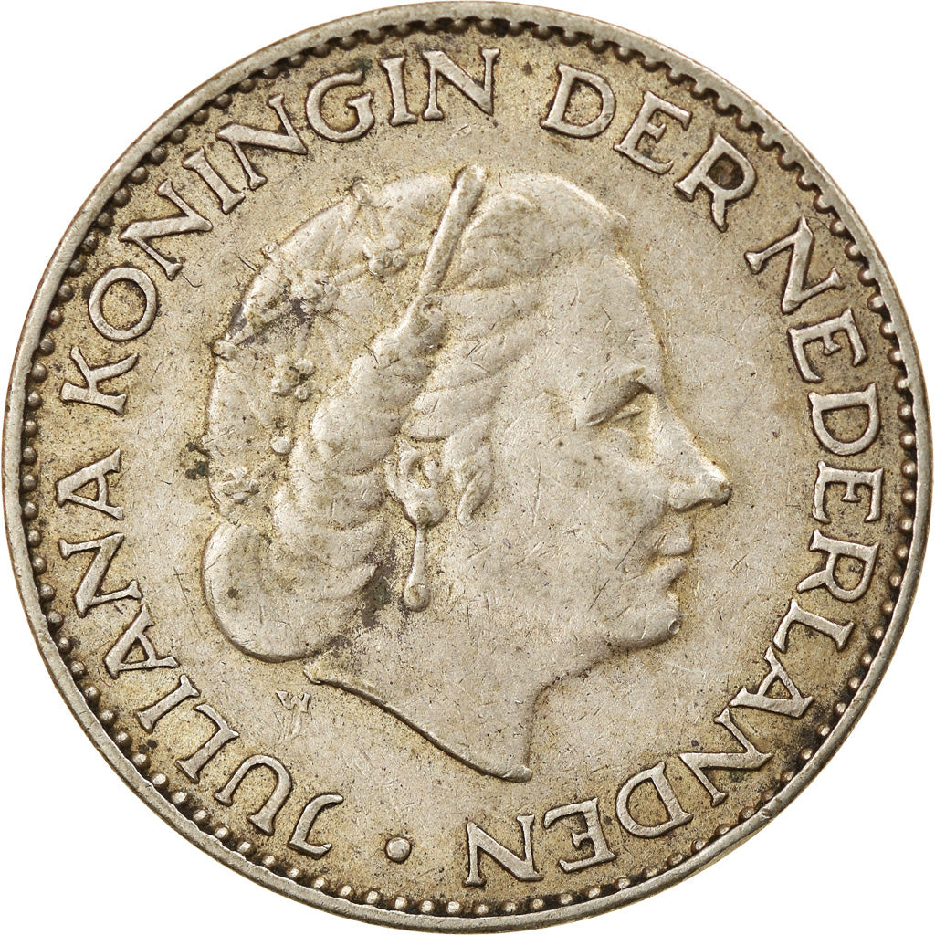 Coin, Netherlands, Juliana, Gulden, 1956, EF(40-45), Silver, KM:184