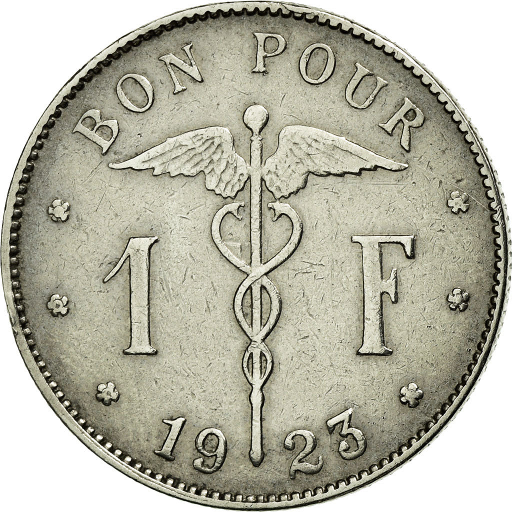Coin, Belgium, Franc, 1923, EF(40-45), Nickel, KM:89