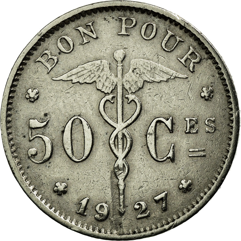 Moneda, Bélgica, 50 Centimes, 1927, MBC+, Níquel, KM:87