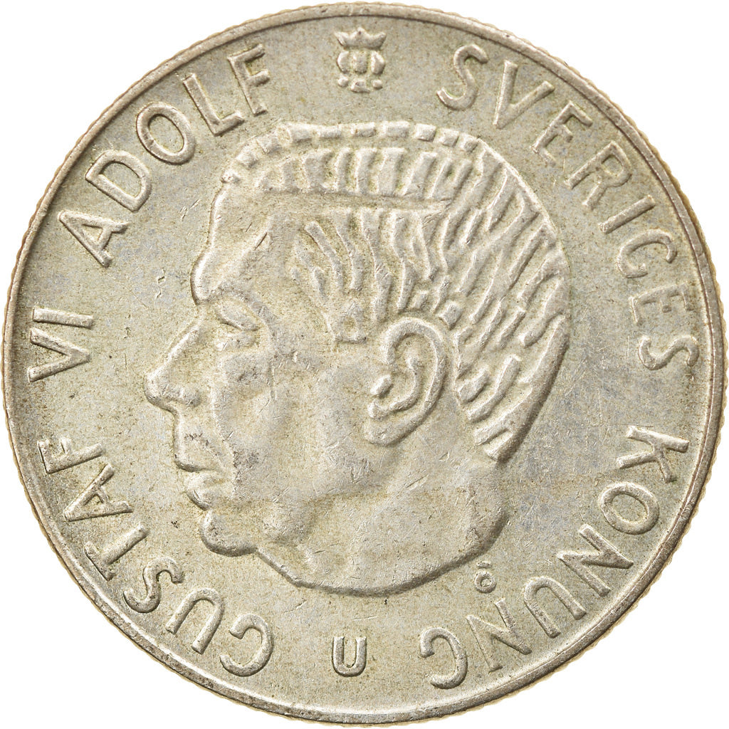 Moneta, Szwecja, Gustaf V, Krona, 1966, EF(40-45), Srebro, KM:814