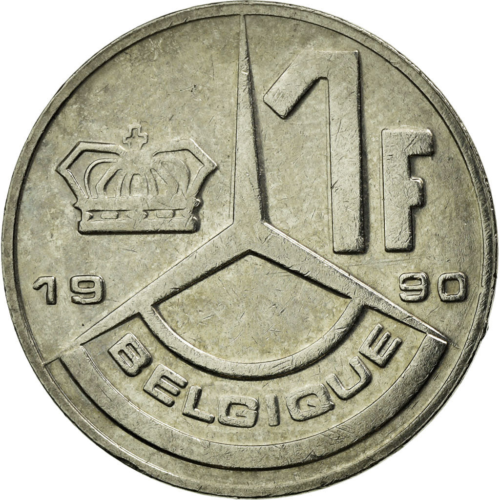 Coin, Belgium, Franc, 1990, AU(50-53), Nickel Plated Iron, KM:170