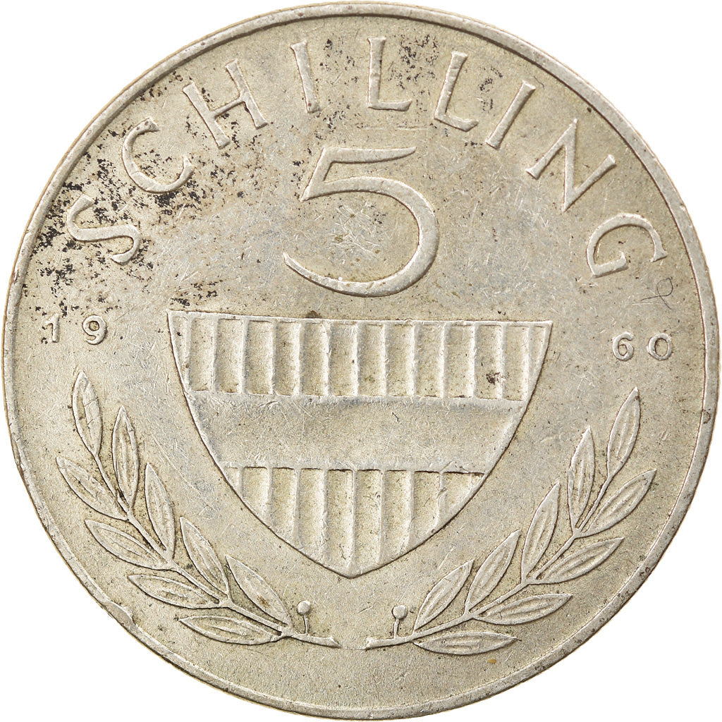 Moneta, Austria, 5 Schilling, 1960, EF(40-45), Srebro, KM:2889