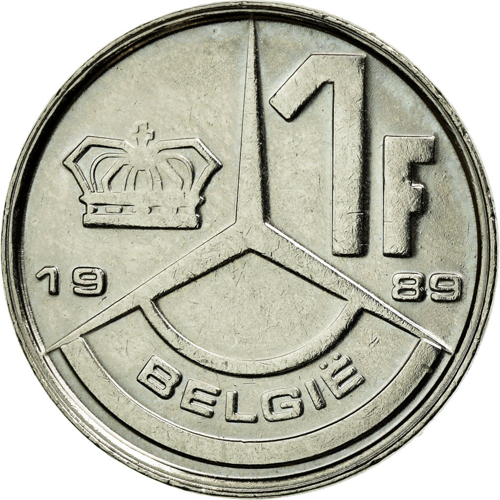 Coin, Belgium, Franc, 1989, AU(50-53), Nickel Plated Iron, KM:171