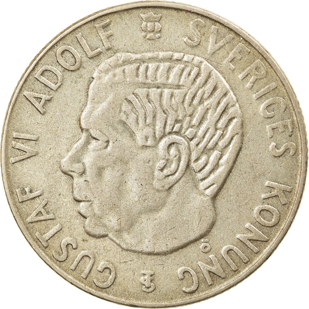 Coin, Sweden, Gustaf VI, Krona, 1956, EF(40-45), Silver, KM:826