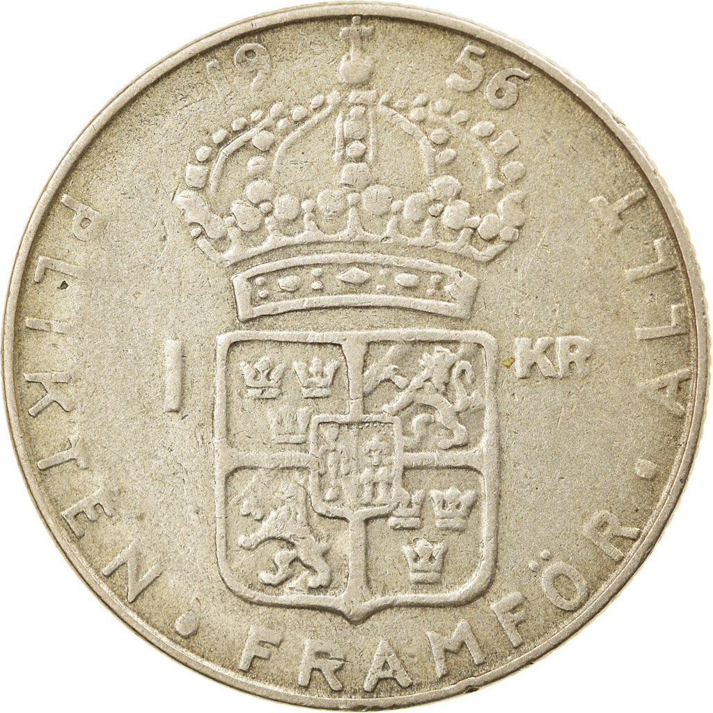 Coin, Sweden, Gustaf VI, Krona, 1956, EF(40-45), Silver, KM:826