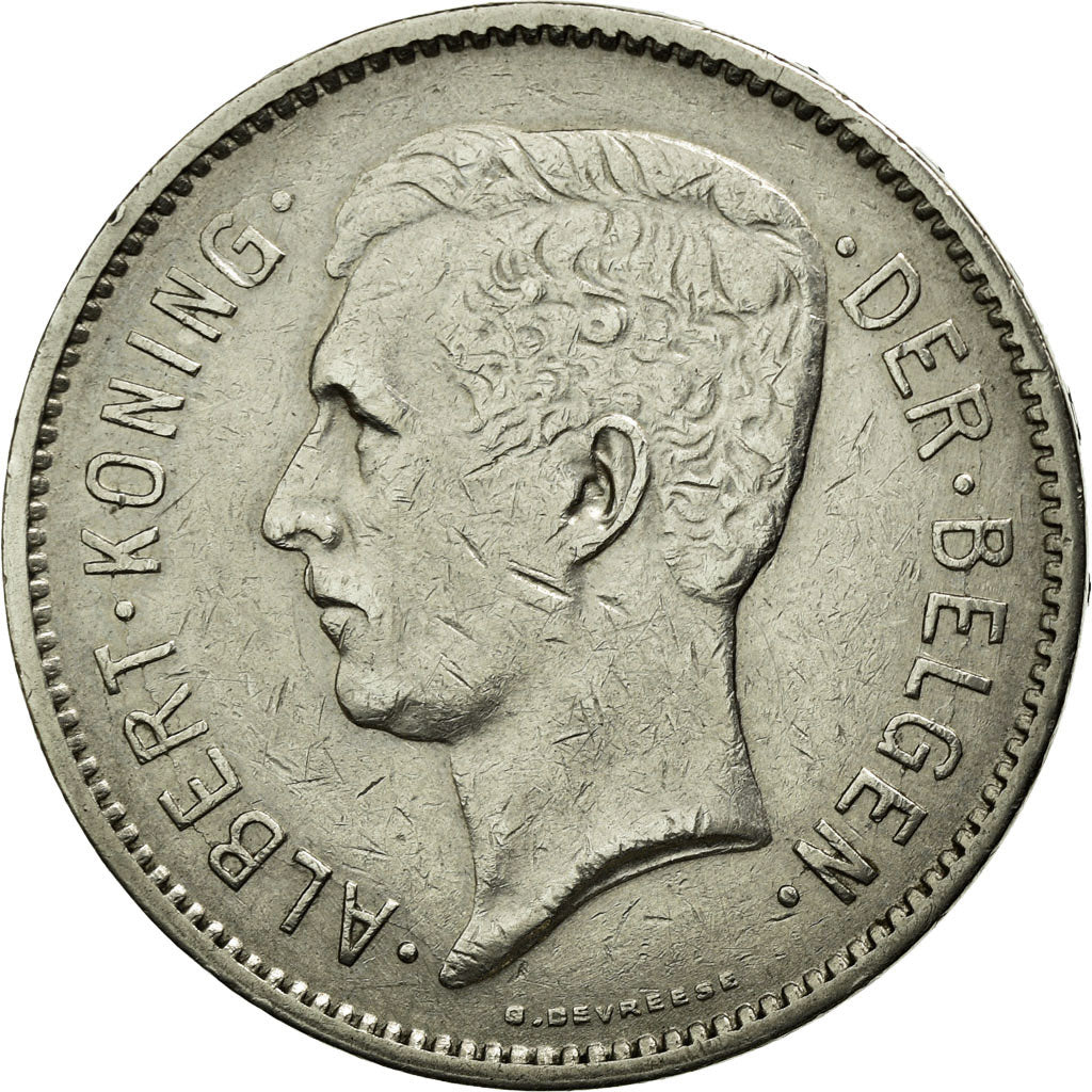 Munten, België, 5 Francs, 5 Frank, 1933, ZF+, Nickel, KM:98