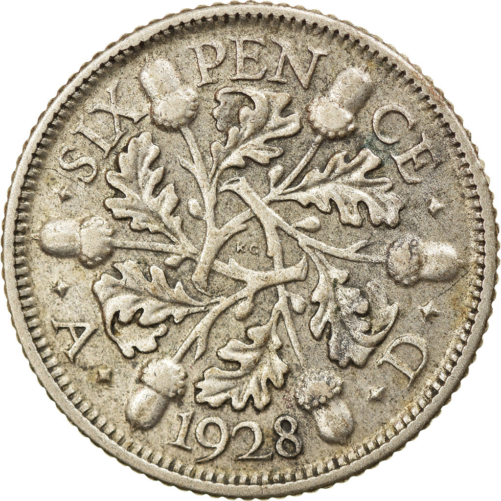 Coin, Great Britain, George V, 6 Pence, 1928, EF(40-45), Silver, KM:832
