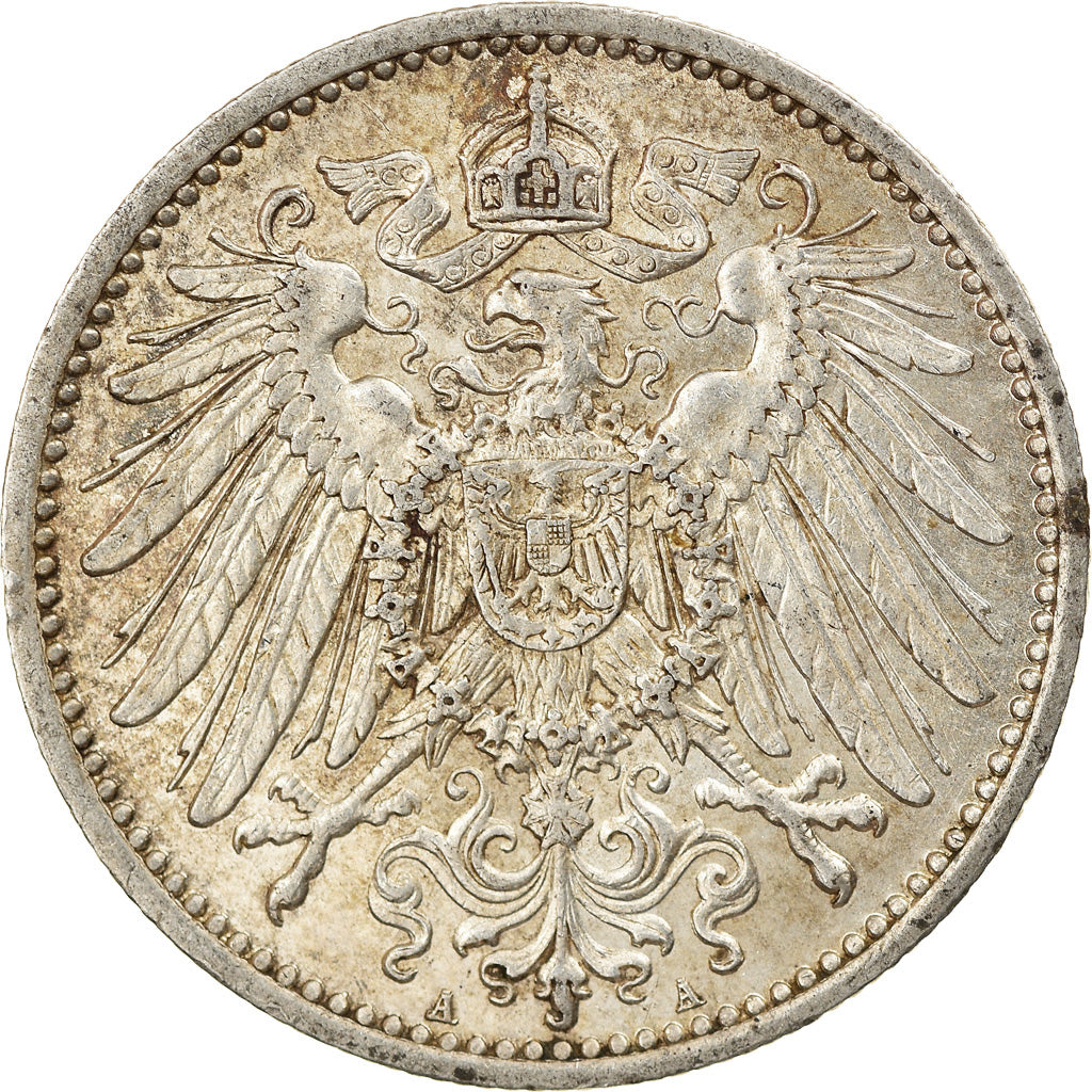 Coin, GERMANY - EMPIRE, Wilhelm II, Mark, 1915, Berlin, EF(40-45), Silver, KM:14