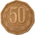 Moneda, Chile, 50 Pesos, 1991, MBC, Aluminio - bronce, KM:219.2