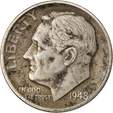 Coin, United States, Roosevelt Dime, Dime, 1948, U.S. Mint, Philadelphia