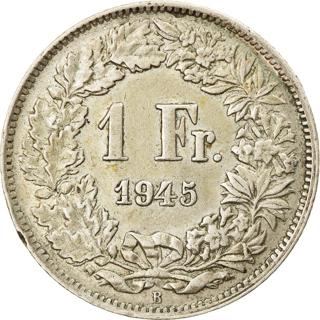 Coin, Switzerland, Franc, 1945, Bern, EF(40-45), Silver, KM:24
