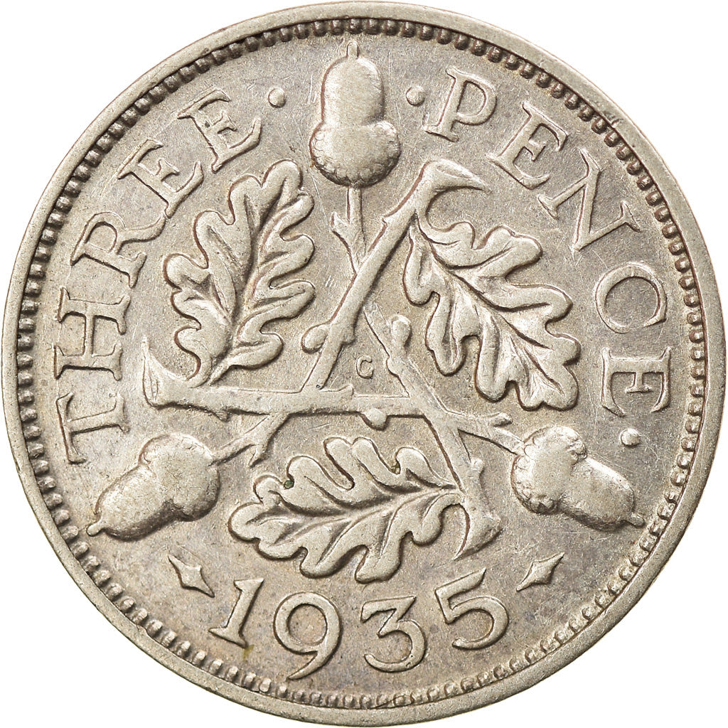 Coin, Great Britain, George V, 3 Pence, 1935, EF(40-45), Silver, KM:831