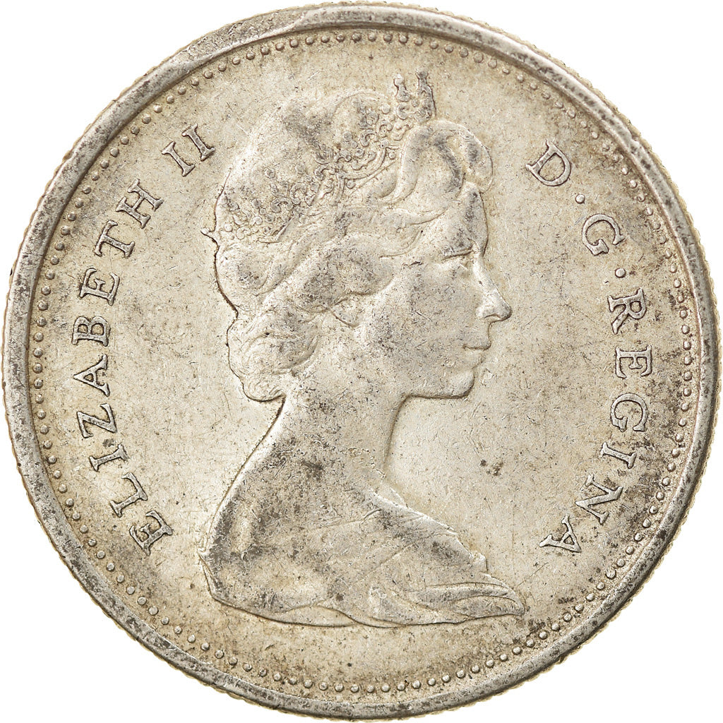 Coin, Canada, Elizabeth II, 25 Cents, 1965, Royal Canadian Mint, Ottawa