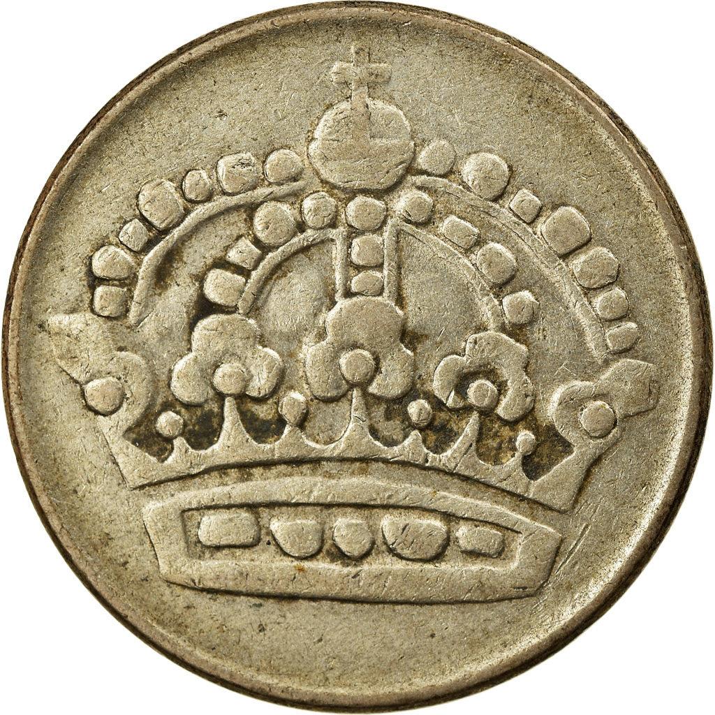 Moneta, Szwecja, Gustaf VI, 50 Öre, 1953, EF(40-45), Srebro, KM:825