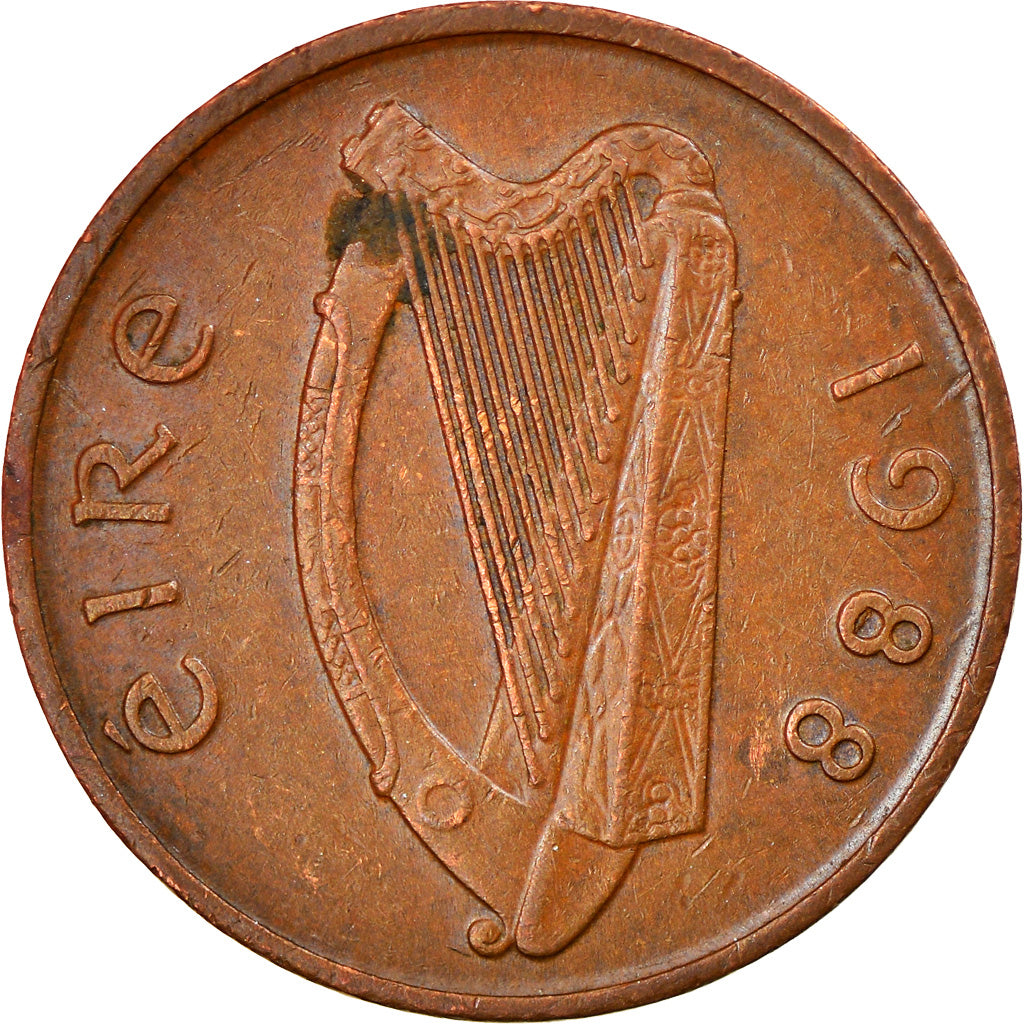 Moneta, REPUBBLICA D’IRLANDA, Penny, 1988, BB, Acciaio placcato rame, KM:20a