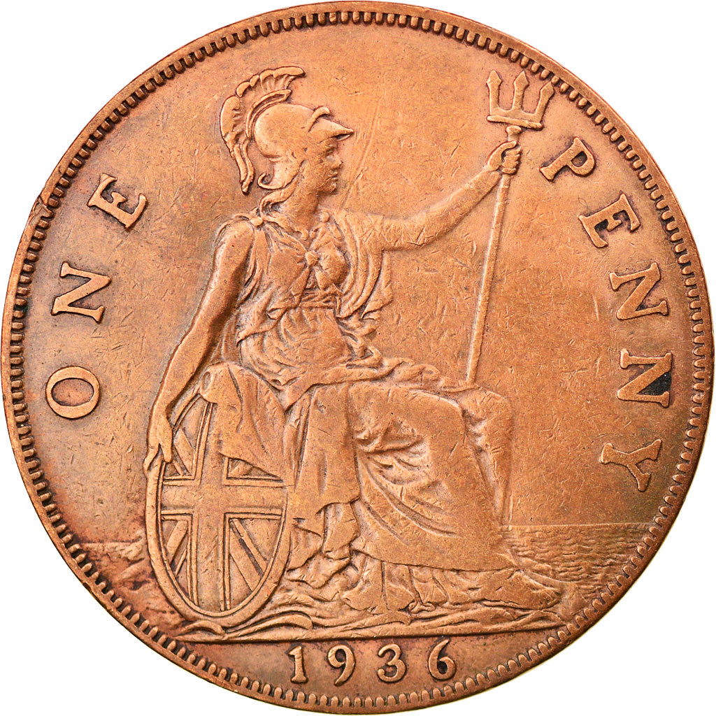 Münze, Großbritannien, George V, Penny, 1936, SS, Bronze, KM:838