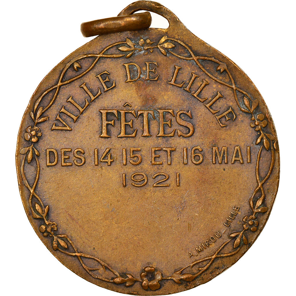 France, Médaille, Ville de Lille, Ptit Quinquin, 1921, Declerck, TTB+, Bronze