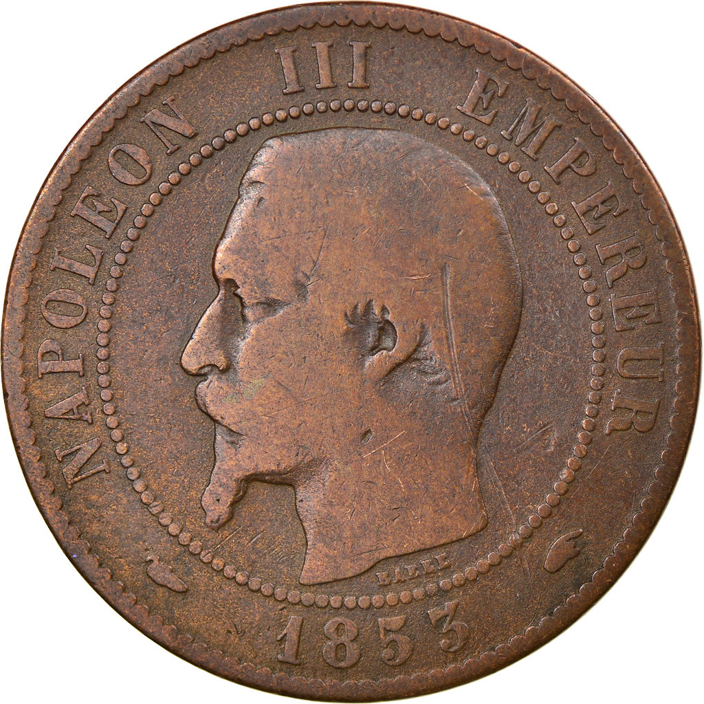 Monnaie, France, Napoleon III, Napoléon III, 10 Centimes, 1853, Paris, B+