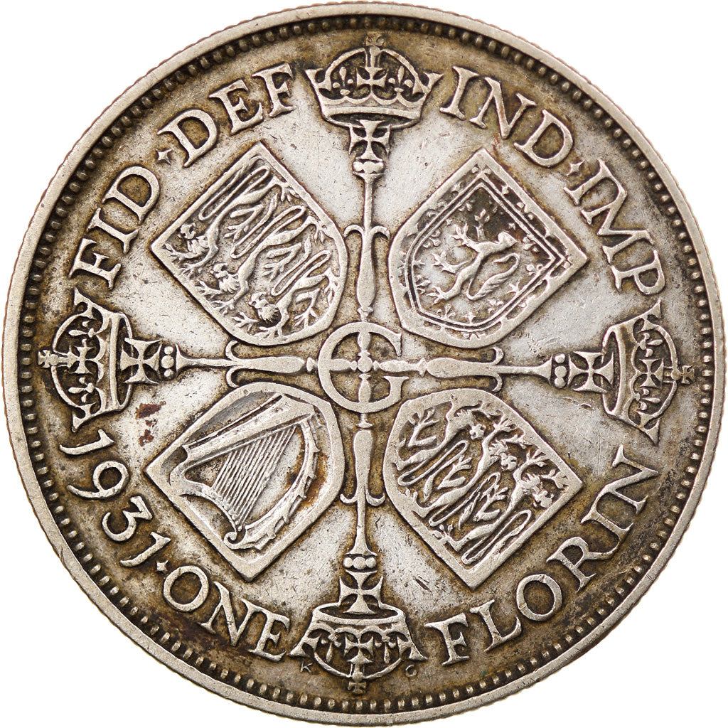 Coin, Great Britain, George V, Florin, Two Shillings, 1931, EF(40-45), Silver
