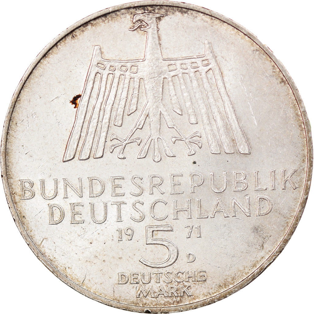 Coin, GERMANY - FEDERAL REPUBLIC, 5 Mark, 1971, Munich, Germany, EF(40-45)