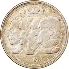Coin, Belgium, 100 Francs, 100 Frank, 1951, EF(40-45), Silver, KM:139.1