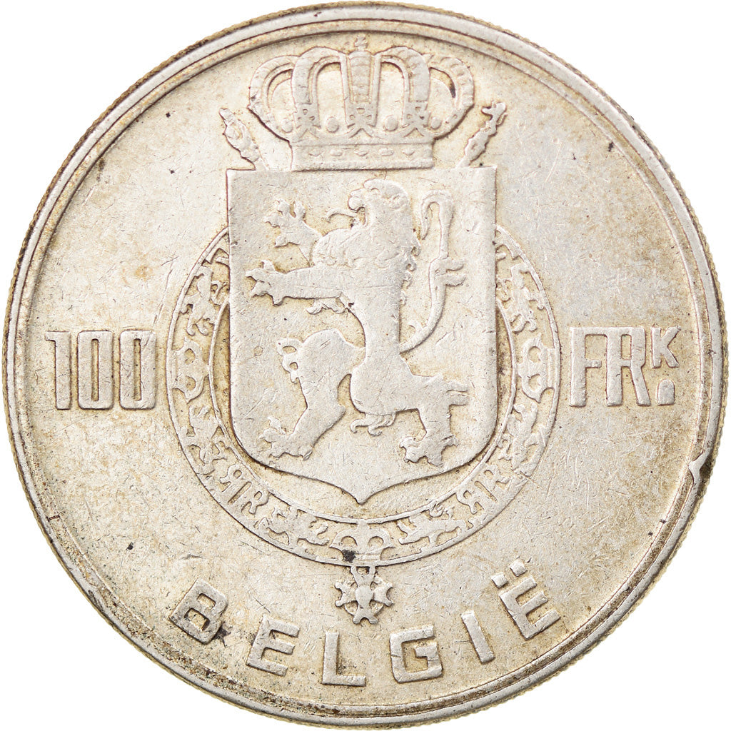Coin, Belgium, 100 Francs, 100 Frank, 1951, EF(40-45), Silver, KM:139.1