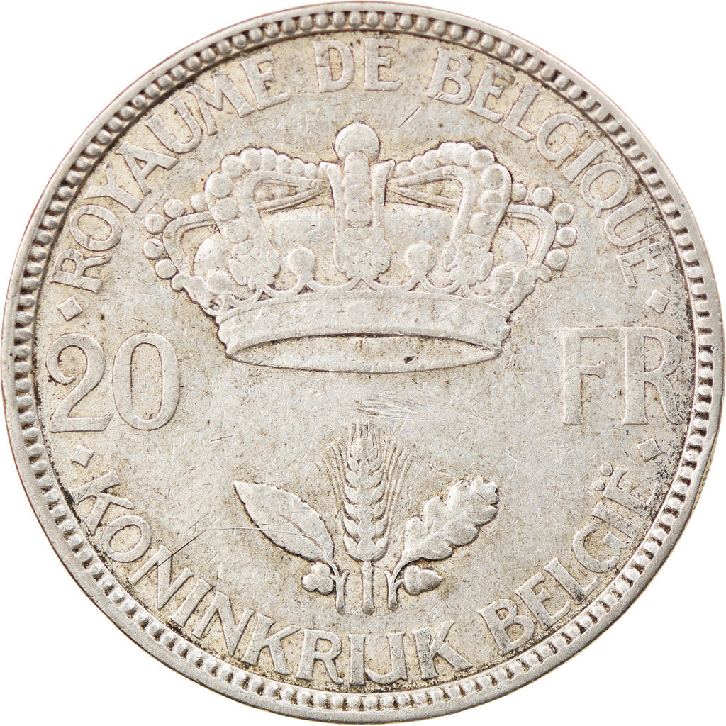 Coin, Belgium, Léopold III, 20 Francs, 20 Frank, 1935, EF(40-45), Silver